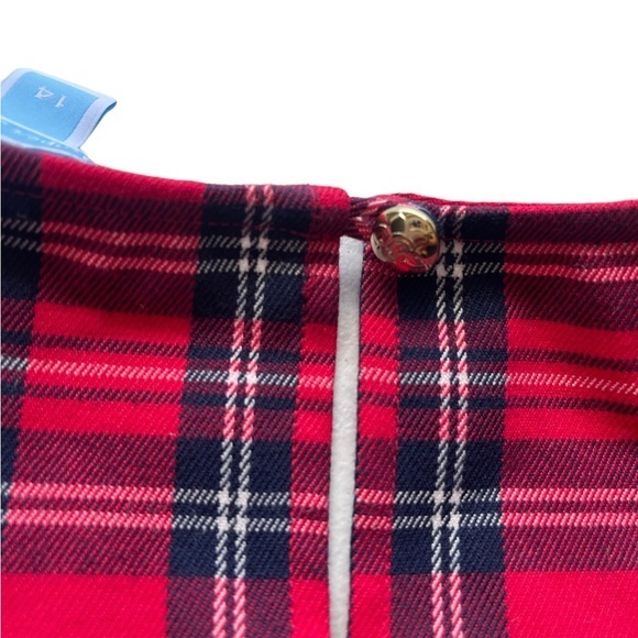 Draper James Plaid‎ Ruffle sleeve holiday top excellent nwt condition Size 14 - Picture 7 of 8